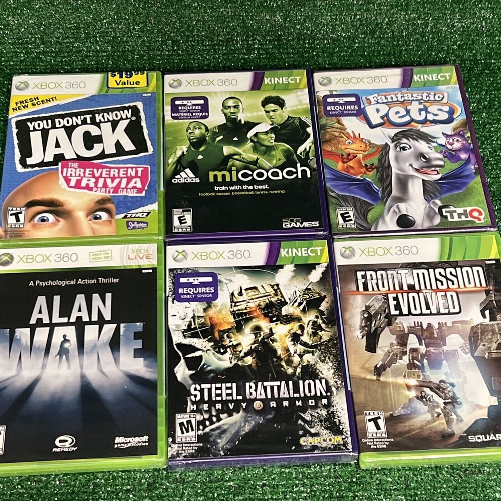Sealed Xbox 360 Lot‎ Of 6 Games Alan Wake Front Mission Steel Battalion Micoach
